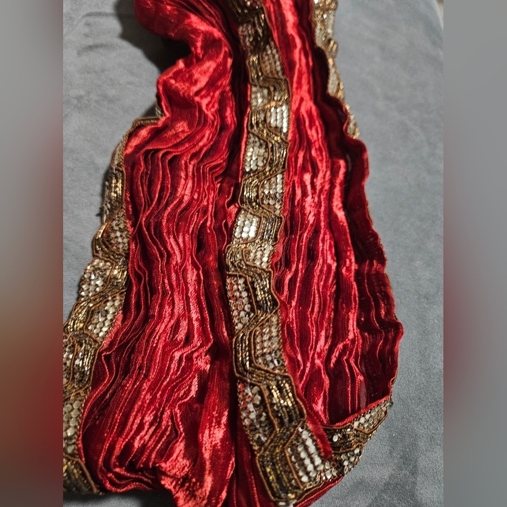 Nwt Manyavar Maroon Dupatta - Picture 2 of 4